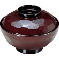 福井クラフト 耐熱 亀甲吸物椀 溜 TA 1セット（2入）（直送品）