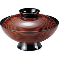 福井クラフト 小槌椀 溜荒筋刷毛目 A 1セット（2入）（直送品）