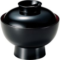 福井クラフト 高台丼 黒内朱 A 1セット（2入）（直送品）