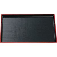 福井クラフト 長角布目盆 黒天朱SL 50305210 1セット(2入)（直送品）