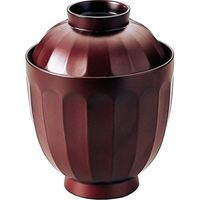 福井クラフト 菊型小吸物椀 チーク 木質 1セット（2入）（直送品）