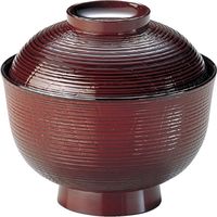 福井クラフト 百合木目吸物椀 溜 木質 1セット（2入）（直送品）