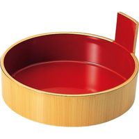 福井クラフト 6.5寸片手盛桶 白木内朱 A 1セット（2入）（直送品）