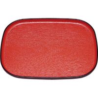 福井クラフト 大寿木目小判盆 朱天黒SL 50307990 1セット(2入)（直送品）