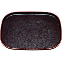 福井クラフト 大寿木目小判盆 黒天朱SL 50307910 1セット(2入)（直送品）
