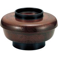 福井クラフト やすらぎ木目丼 栃内朱 A 45014180 1セット(2入)（直送品）
