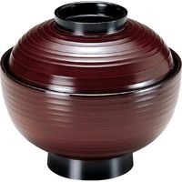 福井クラフト 乱引吸物椀 溜ツバ黒 TA 1セット（2入）（直送品）