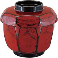 福井クラフト 耐熱 ABS荒彫亀甲飯器 根来内黒 TA 1セット（2入）（直送品）