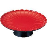 福井クラフト 大安菊高月皿 朱 A 1セット（2入）（直送品）