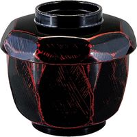 福井クラフト 耐熱 ABS荒彫亀甲飯器 曙内黒 TA 1セット（2入）（直送品）