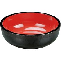 福井クラフト ABS外木目 こね鉢 外黒内朱天黒 A 1セット（2入）（直送品）