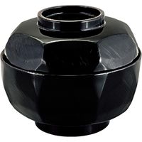 福井クラフト 荒彫亀甲 丼 黒内朱 A