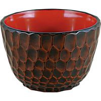 福井クラフト 木彫亀甲丼 栃内朱 A 1セット（2入）（直送品）