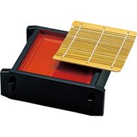 福井クラフト ミニセイロ 黒内朱（竹ス付） A 1セット（2入）（直送品）