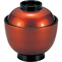 福井クラフト 一口小吸椀 茶金刷毛目ツバ黒 TA 1セット（2入）（直送品）