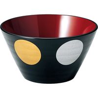 福井クラフト クイーン鉢 黒日月 内朱 A 1セット（2入）（直送品）