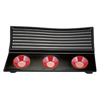福井クラフト 三徳樹海盛器 黒内朱渕黒 A 1セット（2入）（直送品）