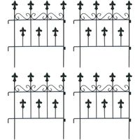 住まいスタイル オールドシャトーフェンス スティックタイプ 幅390×奥行15×高さ475mm ブラック 1セット（4枚入）（直送品）