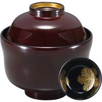 福井クラフト まゆ型吸物椀 溜高台内金・見返し しのぶ TA 1セット（2入）（直送品）