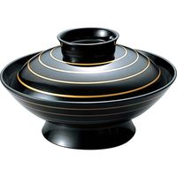福井クラフト 御殿型煮物椀 黒金ライン TA 1セット（2入）（直送品）