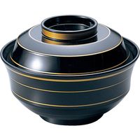 福井クラフト 天竜寺椀 黒/金ライン TA 1セット（2入）（直送品）