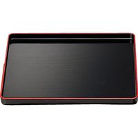 福井クラフト 千筋長手盆 黒天朱SL 50304980 1個（直送品）