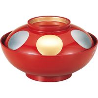 福井クラフト 仙才煮物椀 朱日月高台内金内朱 木質 1個（直送品）