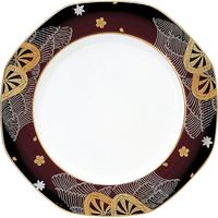 福井クラフト 八角プレート ブラウンコロナ源氏御所車 1個（直送品）