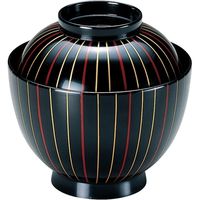 福井クラフト 玉子型吸物椀 十草 手塗漆、手描き蒔絵 木質 1個（直送品）