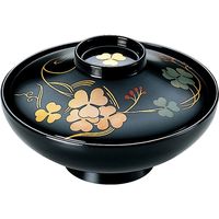 福井クラフト 平富士煮物椀 黒クローバー 手塗漆、磨蒔絵 木質 1個（直送品）