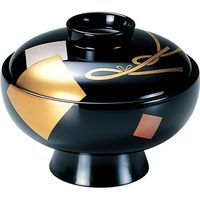 福井クラフト 利休椀 黒色紙むすび 手塗漆、磨蒔絵 木質 1個（直送品）