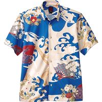 チクマ ジャパネスク・モダン 和アロハ アロハシャツ 波に兎 SF3502-1-LL（直送品）