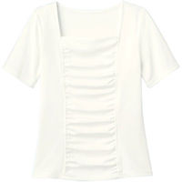 ハネクトーン早川 半袖ギャザーTシャツ ホワイト S WP318-7（直送品）