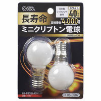 オーム電機（OHM） 長寿命ミニクリプトン電球　40W　ホワイト LB-PS35L36W-2P 1セット（20個：2個入×10パック）
