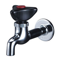 水栓金具】KVK 赤キャップ付 胴長横水栓（樹脂ハンドル仕様） K2LR 1個（直送品） - アスクル