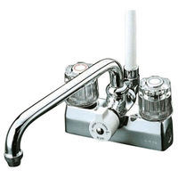 【水栓金具】KVK デッキ形一時止水付2ハンドルシャワー 取付ピッチ