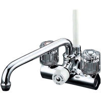 【水栓金具】KVK デッキ形一時止水付2ハンドルシャワー（取付ピッチ120mm） KF206 1個（直送品）