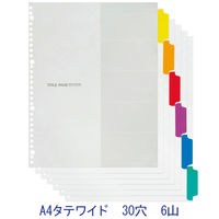 マルマン　ファイルインデックス　ラミネートタブ　A4タテワイド 30穴　6山　LT3006F　1袋（10組入）