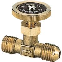 ストレートミニチュアバルブ R1/4×45°フレアーR1/4 樹脂ハンドル ホースニップル・フレアーナット付き OMV-762-1 1個（直送品）