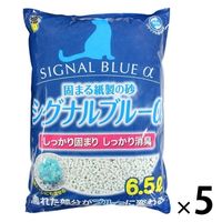 シグナルブルーα 固まる紙砂 国産 6.5L 5袋 スーパーキャット