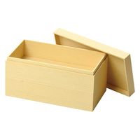 用美 使い捨て食器 紙製長角重 木目 2段 [2個入] yub-22664（直送品）