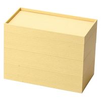 用美 使い捨て食器 紙製長角重 木目 3段 [2個入] yub-22665（直送品）