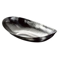 用美 盛器 ステンレス槌目　深型楕円盛器　特大 [1個入] yub-23966（直送品）