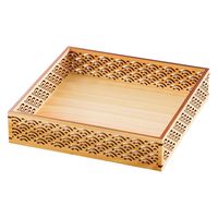 用美 弁当 ひのき細密盛器 青海波 四ツ切 [1個入] yub-27574（直送品）