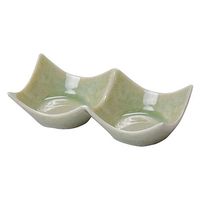 用美 薬味2品皿 石目調2連豆皿 ビードロ灰釉 [9個入] yub-27751（直送品）