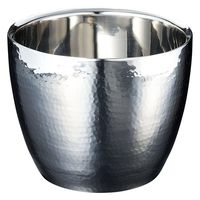 用美 アイスペール ステンレス槌目 二層アイスペール [1個入] yub-29069（直送品）