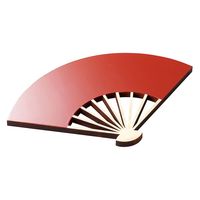 用美 盛器 八寸ひのき扇皿 朱 [1個入] yub-38130（直送品）