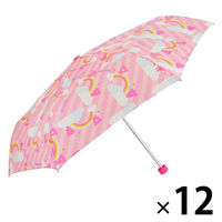 アテイン 子供用折りたたみ傘 50cm ドリームベアー ピンク 5196PK 1セット(12本)