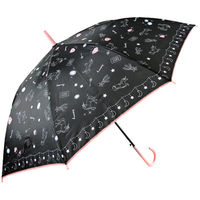 アテイン 子供用 58cm ジャンプ 傘 長傘 ポンジー キラキラドリーミー 黒 ブラック 1393BK 1セット(3本)（直送品）