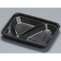 福助工業 弁当容器 フルレンジLA-191-3H 黒 0581879 1袋(50枚)